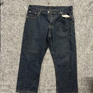 Image Mens Dark Wash Straight Leg Denim Jeans Blue Size 36 casual Moto‎ Y2k